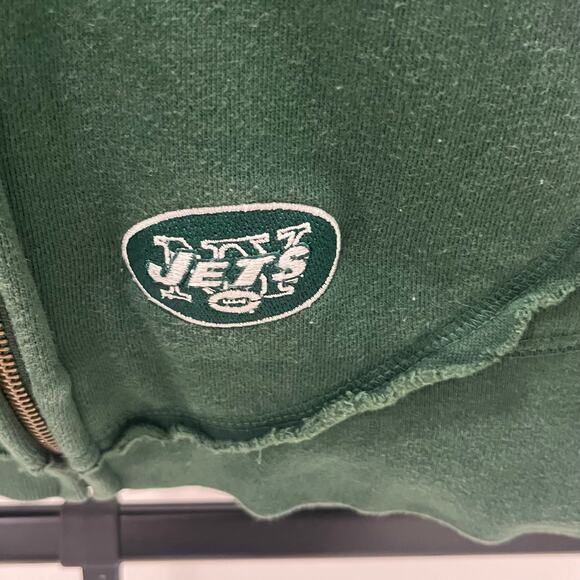 Vintage NFL Reebok New York Jets Full Zip Sewn Letters Hoodie Jacket ~ Men's LG - Picture 3 of 6